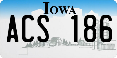 IA license plate ACS186