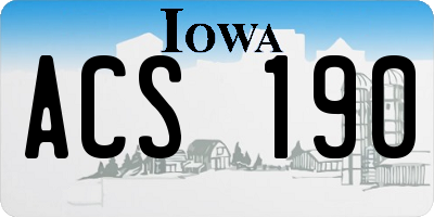 IA license plate ACS190