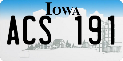 IA license plate ACS191