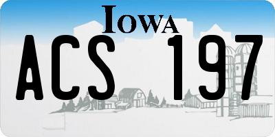 IA license plate ACS197