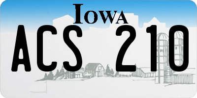 IA license plate ACS210