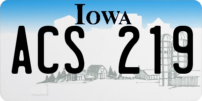 IA license plate ACS219