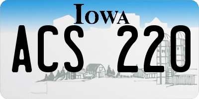 IA license plate ACS220