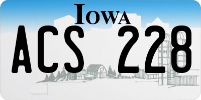 IA license plate ACS228