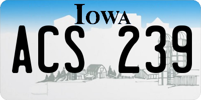 IA license plate ACS239