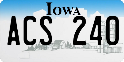 IA license plate ACS240