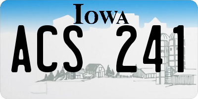 IA license plate ACS241