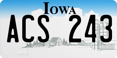 IA license plate ACS243