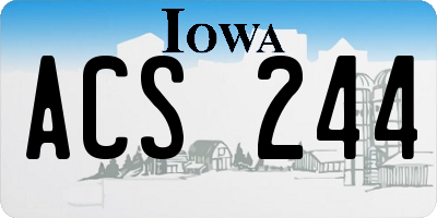 IA license plate ACS244