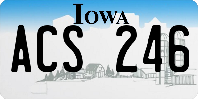 IA license plate ACS246