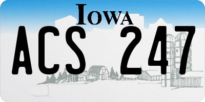 IA license plate ACS247