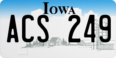 IA license plate ACS249