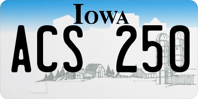 IA license plate ACS250