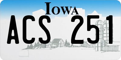 IA license plate ACS251