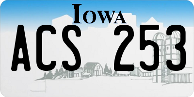 IA license plate ACS253