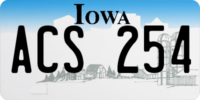 IA license plate ACS254