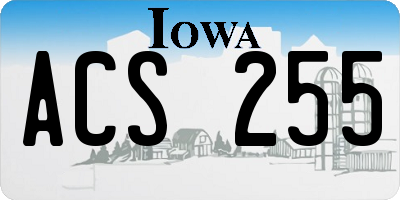 IA license plate ACS255
