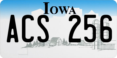 IA license plate ACS256