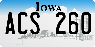 IA license plate ACS260