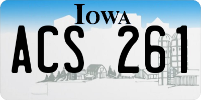 IA license plate ACS261