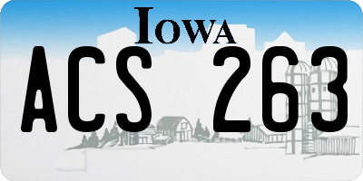 IA license plate ACS263