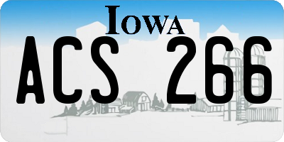 IA license plate ACS266