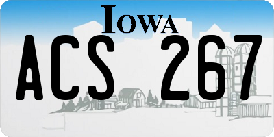 IA license plate ACS267