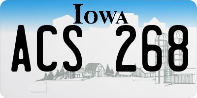 IA license plate ACS268