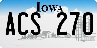 IA license plate ACS270