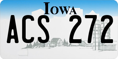 IA license plate ACS272