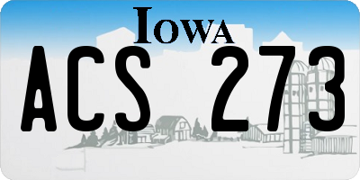 IA license plate ACS273