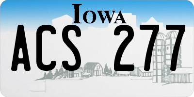 IA license plate ACS277