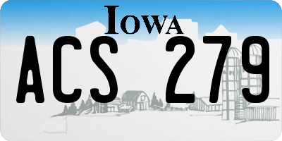 IA license plate ACS279