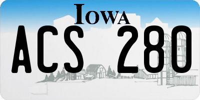 IA license plate ACS280