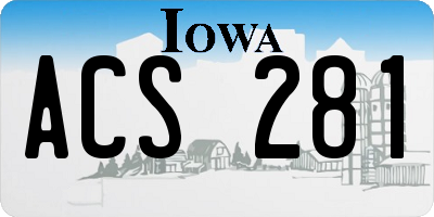 IA license plate ACS281