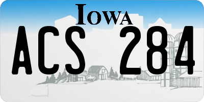 IA license plate ACS284