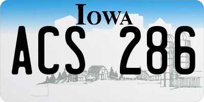 IA license plate ACS286