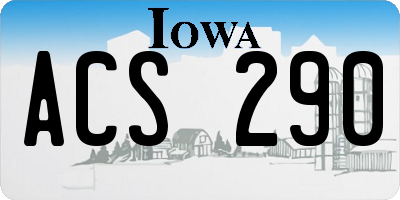 IA license plate ACS290