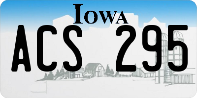 IA license plate ACS295