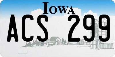 IA license plate ACS299