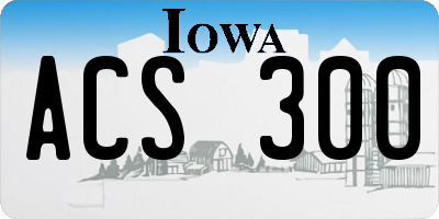 IA license plate ACS300
