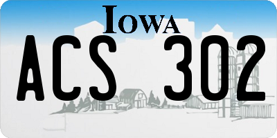 IA license plate ACS302