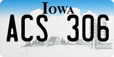 IA license plate ACS306