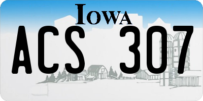 IA license plate ACS307