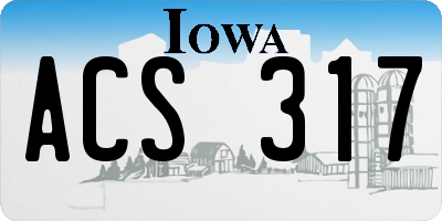 IA license plate ACS317