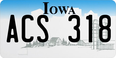 IA license plate ACS318