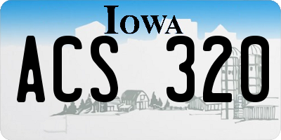 IA license plate ACS320