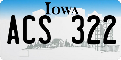 IA license plate ACS322