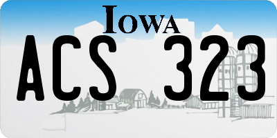 IA license plate ACS323