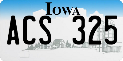 IA license plate ACS325